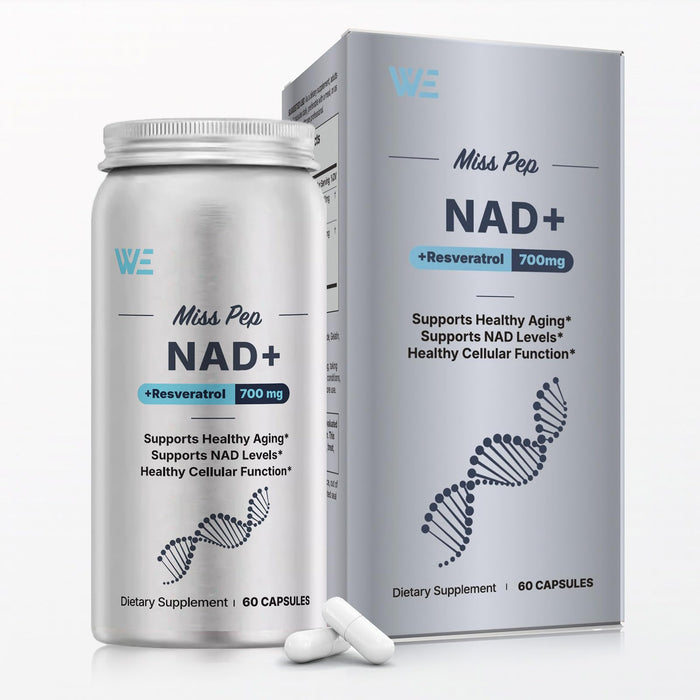 MISS PEP NAD+ Supplement – Nicotinamide Riboside + Resveratrol, 60 Capsules