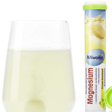 Mivolis Magnesium Effervescent Tablets - Dietary Supplements 8 Tubes x 20 pcs | Germany