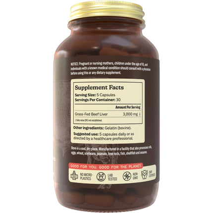 MK Supplements Grass Fed Beef Liver Supplement – Energy, Digestion & Immunity – Non-GMO, Freeze-Dried, 30 Servings