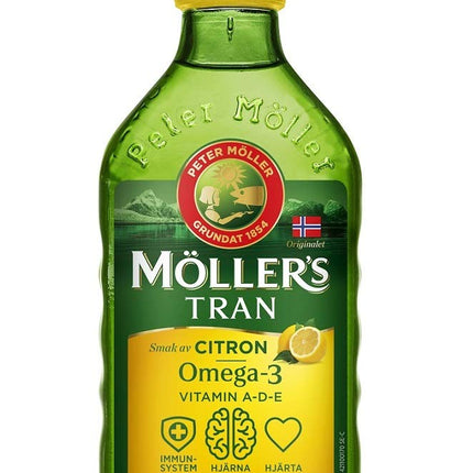 MÖLLER'S Tran Cod Liver Oil 250 ml | Citron Flavor | Omega-3 | Vitamin A, D & E