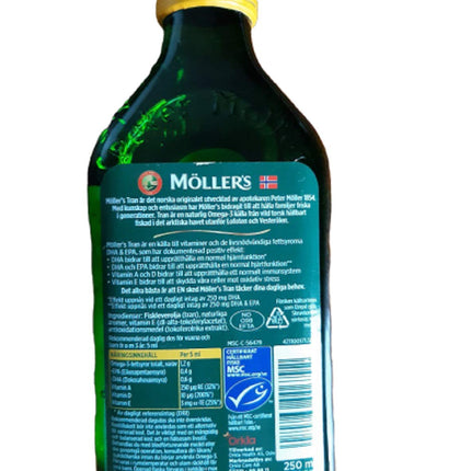 MÖLLER'S Tran Cod Liver Oil 250 ml | Citron Flavor | Omega-3 | Vitamin A, D & E