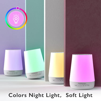 Momcozy Baby Sound Machine with Night Light | 34 Sounds, App Remote, Sleep Trainer (Blue)
