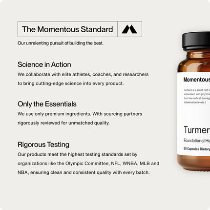 Momentous Turmeric 1,000 mg – Meriva Curcumin Phytosome, NSF Certified for Sport, 60 Capsules