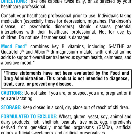 XYMOGEN Mood Food – Mood Support with GABA, 5-HTP & B Vitamins (60 capsules)