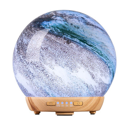 Moon Essential Oil Diffuser – Glass Cover, 250ml, 4 Timer Modes, 7 LED Colors