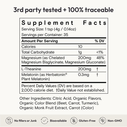 Moon Juice Sleepy Magnesi-Om – Magnesium Sleep Support with L-Theanine & Plant-Based Melatonin (Cherry, 35 Servings)