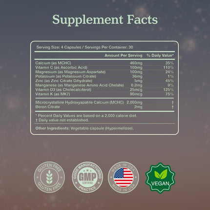 More. Longevity Calcium & Bone Health Supplement – D3, K2 MK7