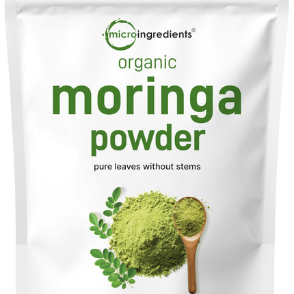 Organic Moringa Oleifera Leaf Powder - 2 lbs | India Grown, Antioxidants & Immune Vitamins | Vegan