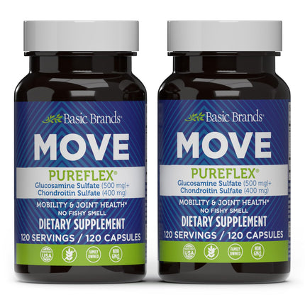 Move Pureflex Glucosamine Chondroitin – Joint Support Supplement (120 Capsules, 2-Pack)