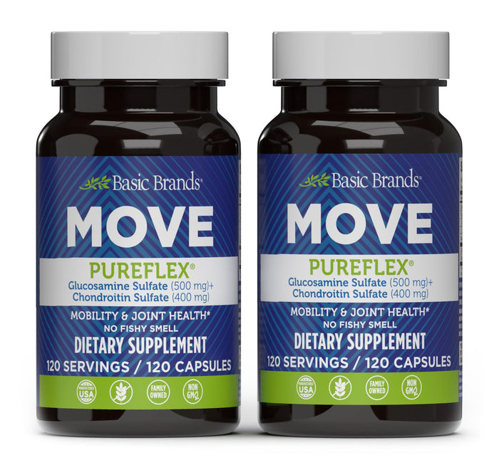 Move Pureflex Glucosamine Chondroitin – Joint Support Supplement (120 Capsules, 2-Pack)