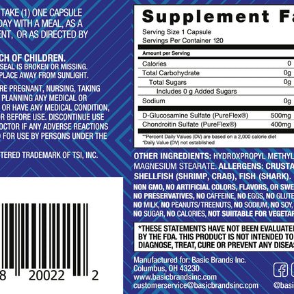 Move Pureflex Glucosamine Chondroitin – Joint Support Supplement (120 Capsules, 2-Pack)