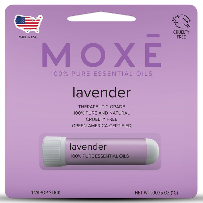 MOXE Lavender Essential Oil Nasal Inhaler – No-Mess Aromatherapy, Made in USA (1 Pack)