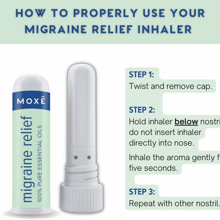 MOXE Migraine Relief Nasal Inhalers – Portable Pure Essential Oils (3 Pack)