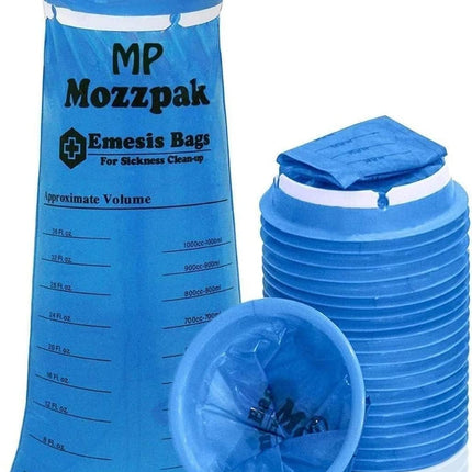 MP Mozzpak Vomit Bags 24-Pack – Leak-Proof 1000ml Emesis Bags for Travel