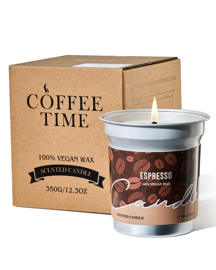 M&SENSE Espresso Candles – Black Coffee Scent, 12.3oz Soy Wax | Non-Toxic Clean Burn