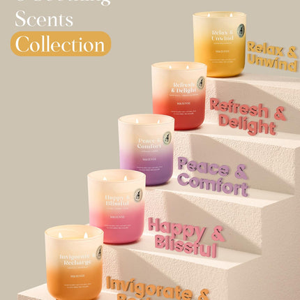 M&SENSE Lychee Cherry Rose Soy Candle – 14.1oz, 80-Hour Aromatherapy, Non-Toxic