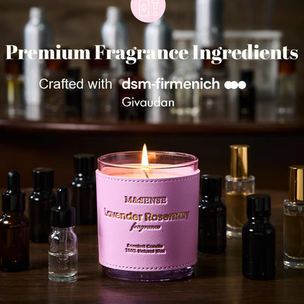 M&SENSE Lavender Rosemary Scented Candles | Vegan Soy 10oz, 42h Burn