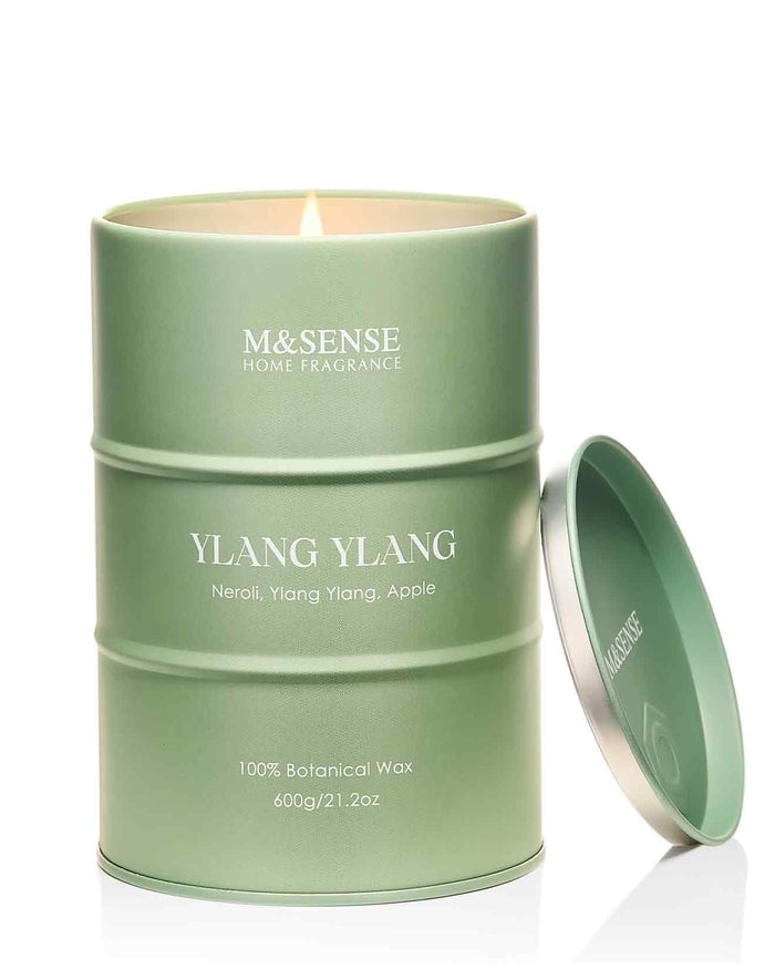M&SENSE Ylang Ylang Scented Candles - Large 21.2oz Natural Soy, 120-Hour Burn