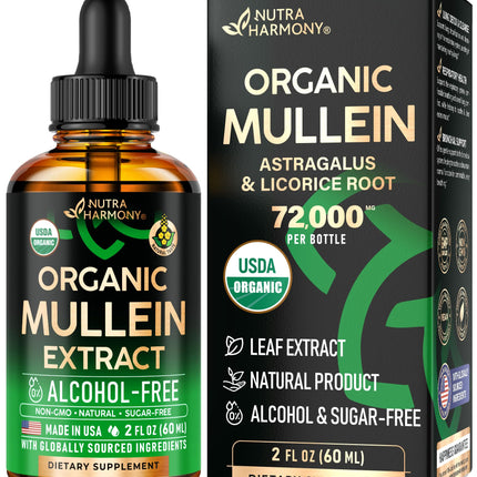 Mullein Drops for Lungs – USDA Organic Mullein Extract, Made in USA