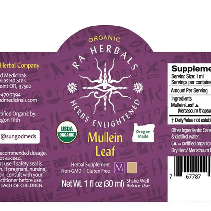 Organic Mullein Leaf Tincture - RESPIRATORY, VIRAL & INFECTIONS