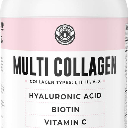 Left Coast Performance Multi Collagen Powder 2lb with Biotin, Hyaluronic Acid & Vitamin C