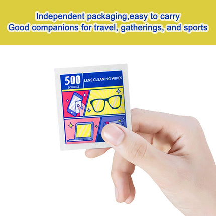 Lens Wipes for Eyeglasses & Screens – 500 Count, Gentle & Portable