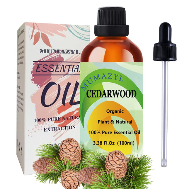 MUMAZYL Cedarwood Essential Oil – 100% Pure Cedarwood Oil (100 ml) for Diffusers, Candles, Soaps | Gift Set
