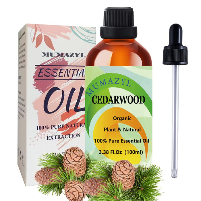 MUMAZYL Cedarwood Essential Oil – 100% Pure Cedarwood Oil (100 ml) for Diffusers, Candles, Soaps | Gift Set
