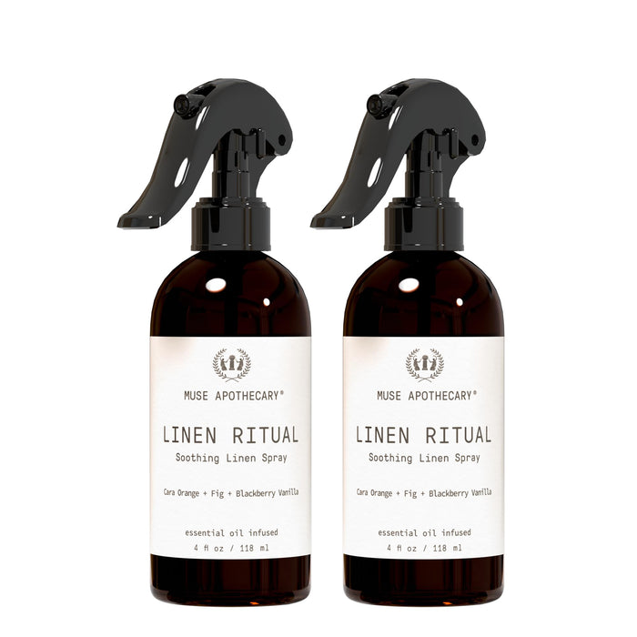 Muse Apothecary Linen Ritual Mist – Aromatherapy Linen Spray (4 oz, 2 Pack) Cara Orange + Fig + Blackberry Vanilla