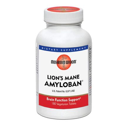 Mushroom Wisdom Lion's Mane Amyloban 180 Tablets | Brain Support, Vegetarian
