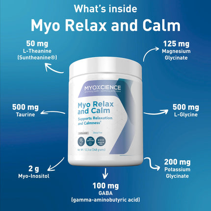 MYOXCIENCE Myo Relax & Calm – Sleep & Neurotransmitter Support (Unflavored, 60 Servings)