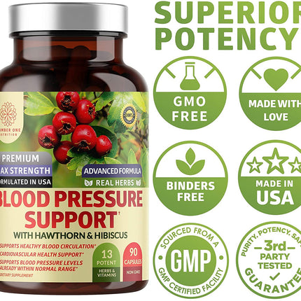 N1N 2-Pack Blood Pressure Support with Hawthorn & Hibiscus, 180 Caps
