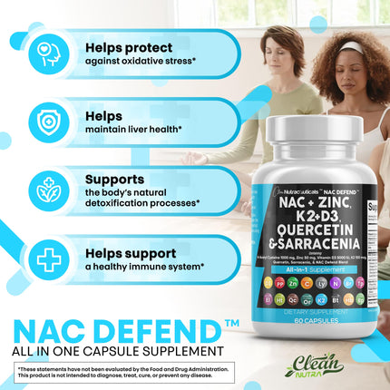 NAC 19-in-1 Immune Support: NAC, D3, K2, Zinc, Quercetin