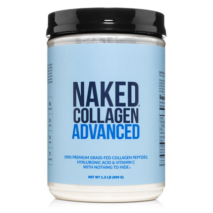 NAKED Collagen Advanced - Grass-Fed Hydrolyzed Collagen with Hyaluronic Acid & Vitamin C | 1.3 lb