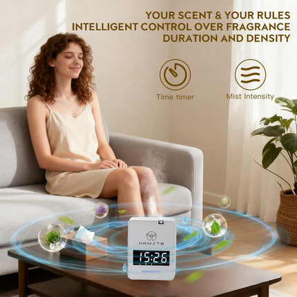 Namste Waterless Diffuser: 3000 sq ft HVAC Diffusion with Clock & Bluetooth