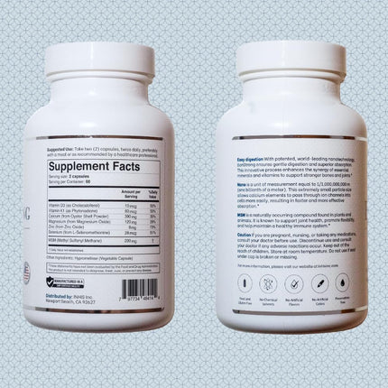 Nano Calcium Supplement – 7-in-1 Bone Support with MSM, D3, K1, Mg, Zn – Made in USA