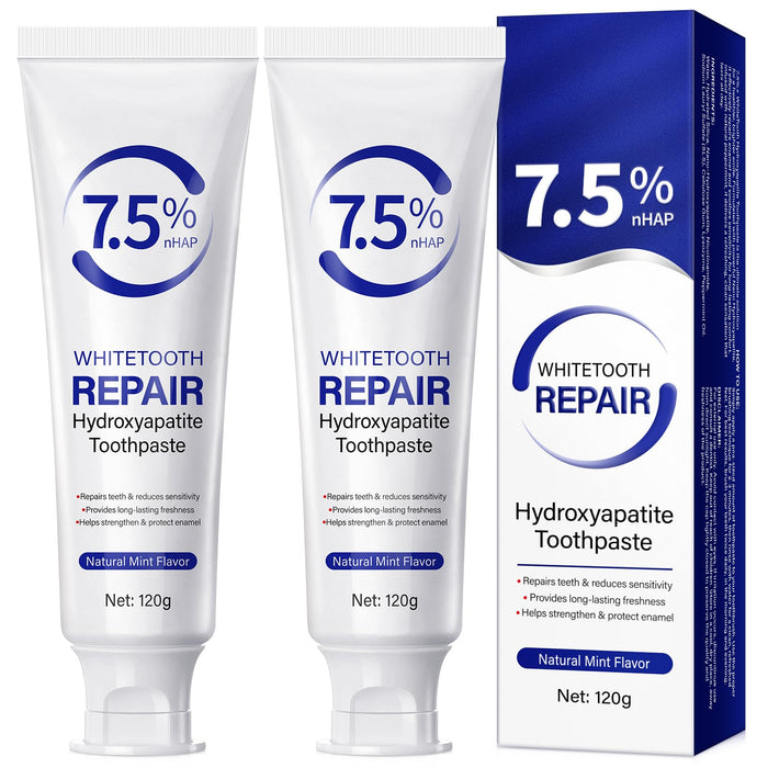 Nano Hydroxyapatite Toothpaste 7.5% – Enamel Protection, Fluoride-Free (2-Pack)