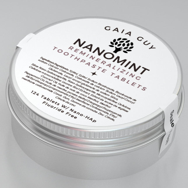 NanoMint - Remineralizing Toothpaste Tablets | Nano Hydroxyapatite | Fluoride-Free | 124 Tabs | Eco-Friendly Travel Tin