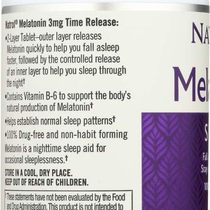 Natrol Melatonin 3 mg Time Release Sleep Tablets, Vitamin B6 — 4-Pack (100 ea)