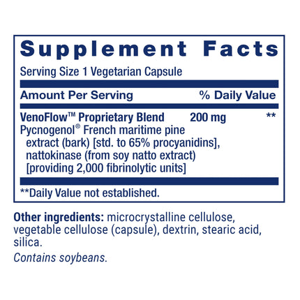 Life Extension VenoFlow Nattokinase Enzyme & Pycnogenol — Supports Healthy Circulation | 30 Vegetarian Capsules
