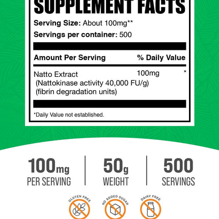 Nattokinase Powder (Natto Powder) 4000 FU | BulkSupplements.com