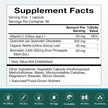 Natura Quercetin Plus – Immune & Histamine Support (90 Capsules)