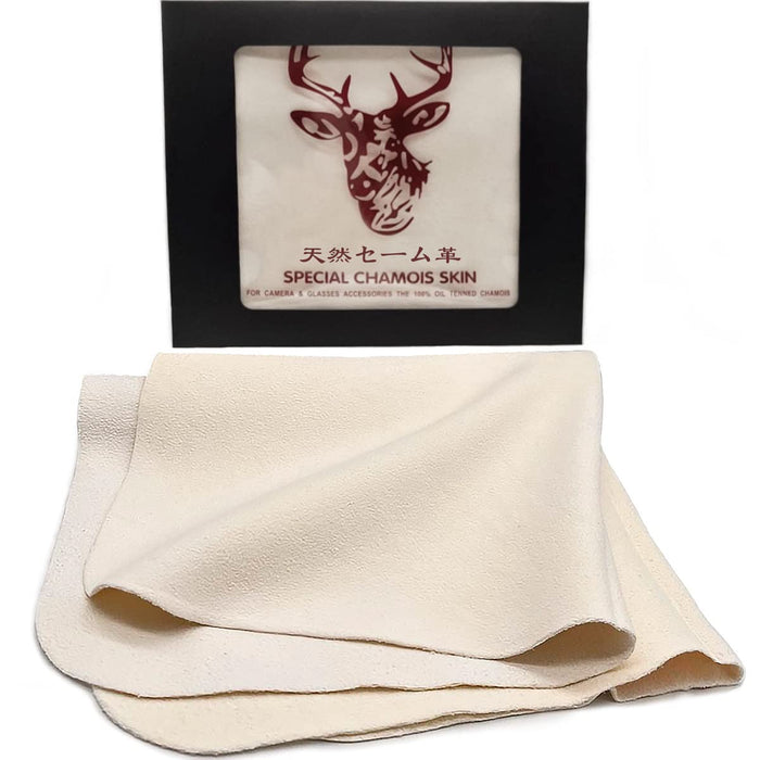 Natural Chamois Eyeglass Cleaning Cloth – Premium Leather, Scratch-Free, 12x12