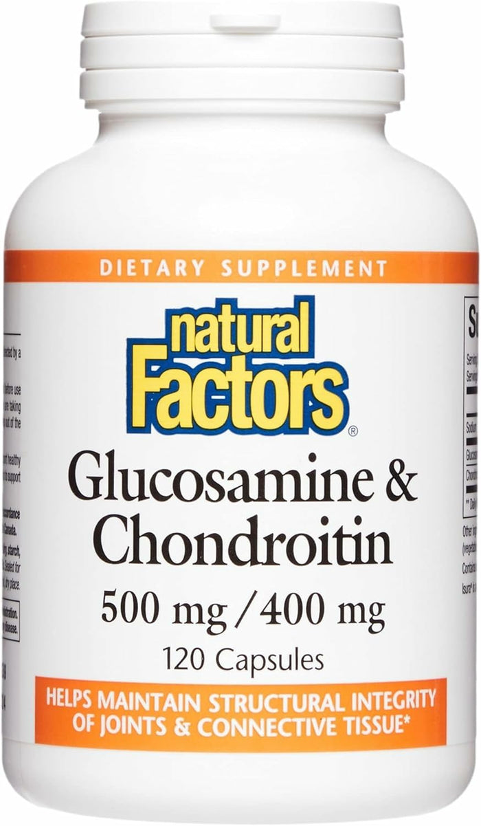 Natural Factors, Glucosamine & Chondroitin, Supports Healthy Joints and Connective Tissue, 120 Capsules