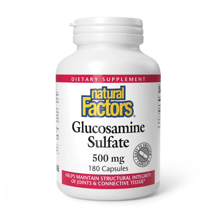 Natural Factors Glucosamine Sulfate - Supports Joint Mobility, Cartilage & Connective Tissue, 180 Capsules