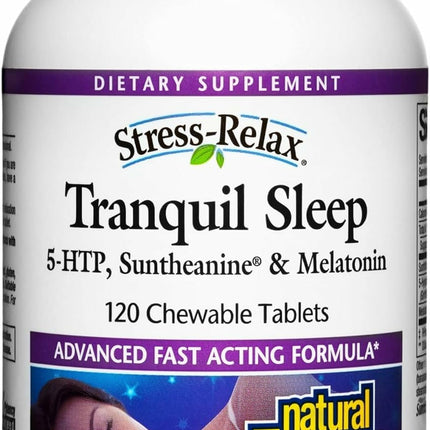 Natural Factors Tranquil Sleep – Calm Sleep Support with Melatonin & 5-HTP – 120 Chewable Tablets