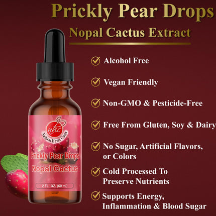 Natural Home Cures Prickly Pear Nopal Cactus Liquid Drops – 2 oz Each, 3-Pack