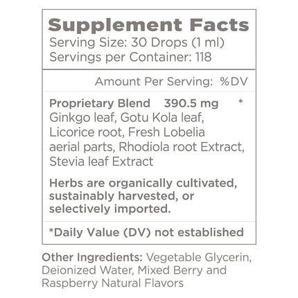 Natural Wellbeing Kids' Attention Gold – Focus Support with Rhodiola (Berry Flavor) – 4 oz (118 ml)