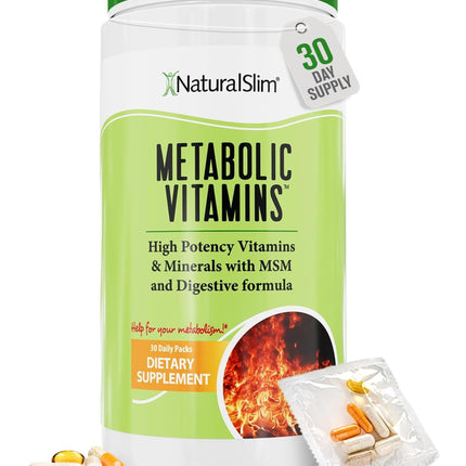 NaturalSlim Metabolic Vitamins | Multivitamin for Energy, Metabolism & Nutrient Absorption | 30-Pack