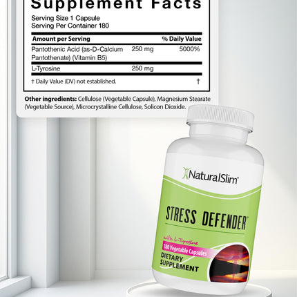 NaturalSlim Stress Defender – Stress Relief & Cortisol Support | 3-Pack, 180 Vegetarian Capsules